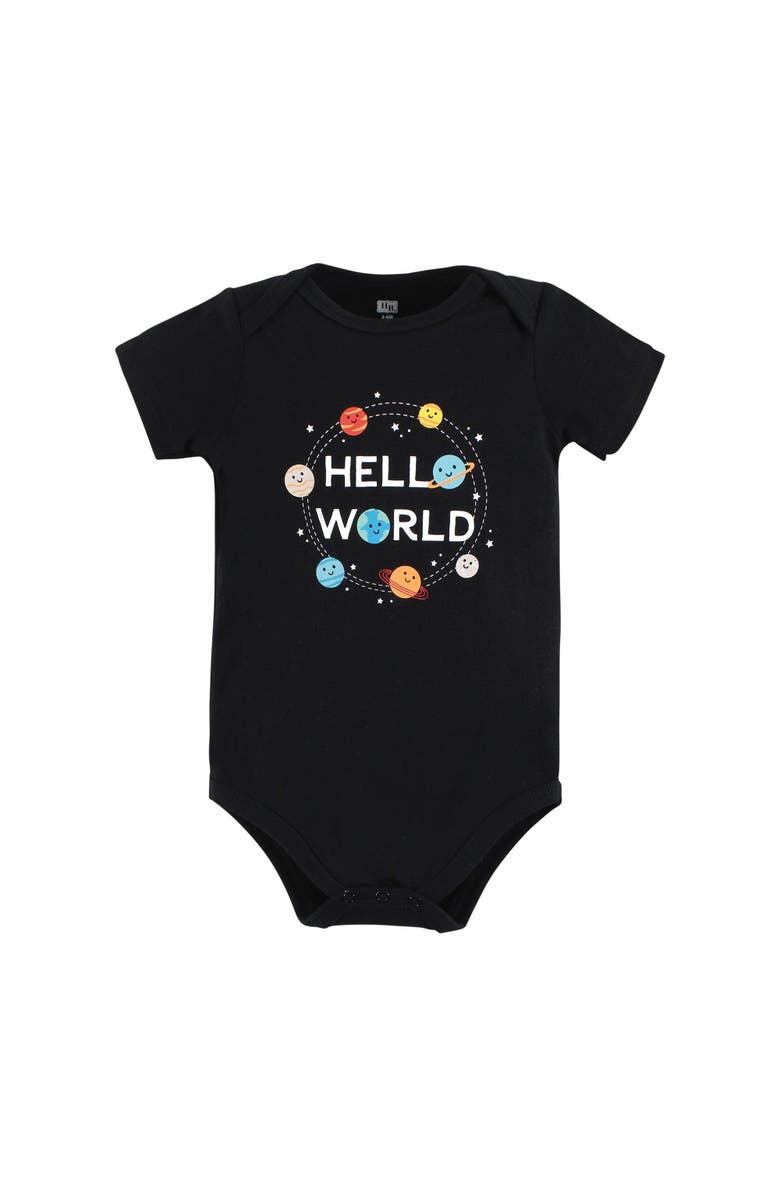 Hudson Baby Cotton Bodysuits 7-Pack, Alternate, color, Happy Planets