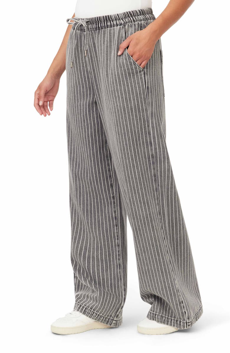 Kensie Drawstring Cotton Trouser, Alternate, color, Cyber Pinstripe