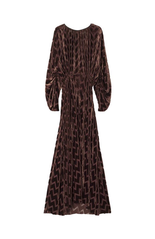 Lanvin Chevron-pattern Maxi Dress In Animal Print