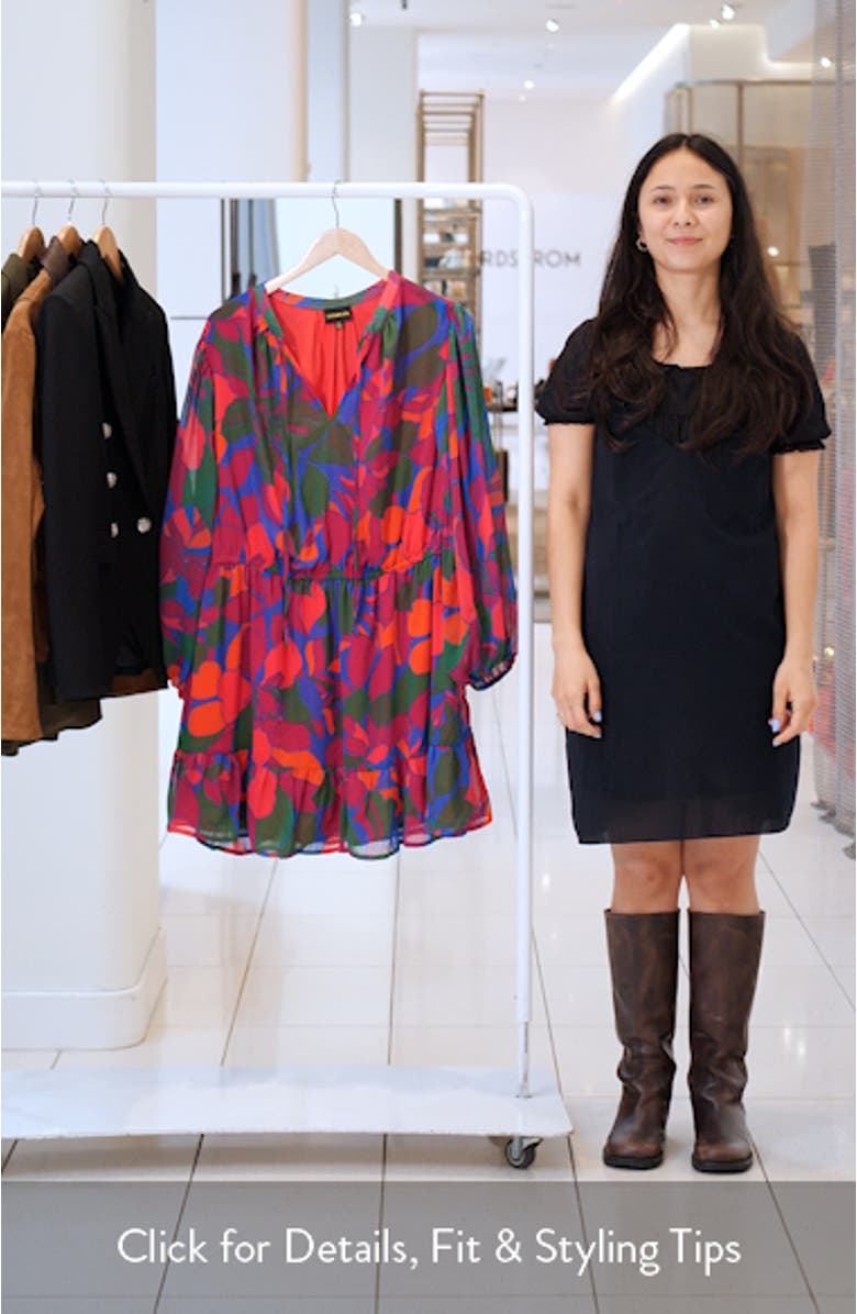 Kaeli Floral Print Long Sleeve Dress, sales video thumbnail