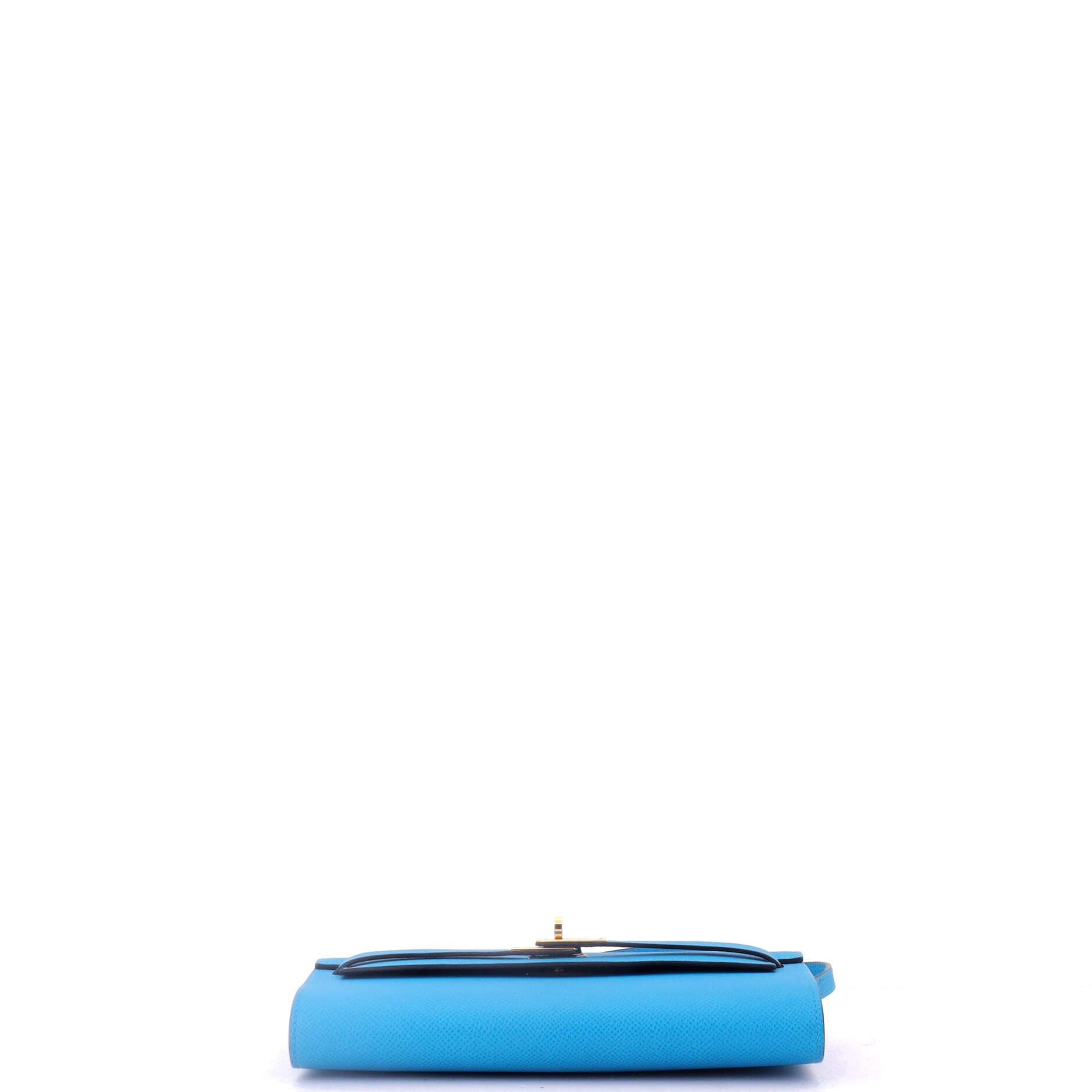 Pre-Owned Hermes Kelly To Go Wallet Verso Epsom, Alternate, color, Verso - Bleu Frida/Rouge H