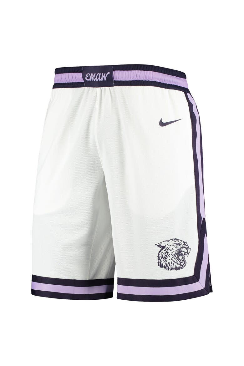 Men's Nike White Kansas State Wildcats Replica Basketball Shorts, Alternate, color, White