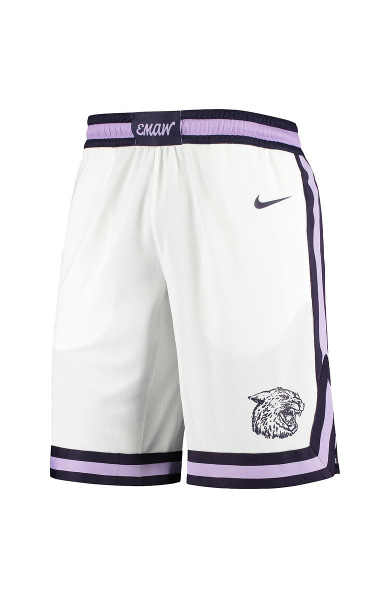 Nike Men's Nike White Kansas State Wildcats Replica Basketball Shorts, Alternate, color, White