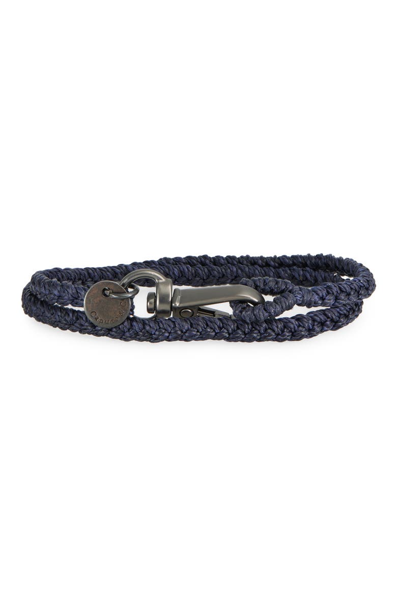 Men's Swivel Clasp Double Wrap Bracelet, Main, color, DARK NAVY