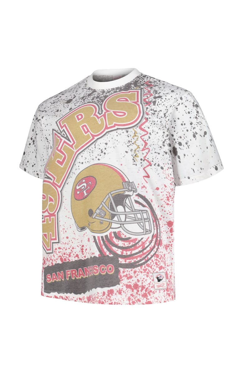 Mitchell & Ness Men's Mitchell & Ness White San Francisco 49ers Big & Tall Allover Print T-Shirt, Alternate, color, 