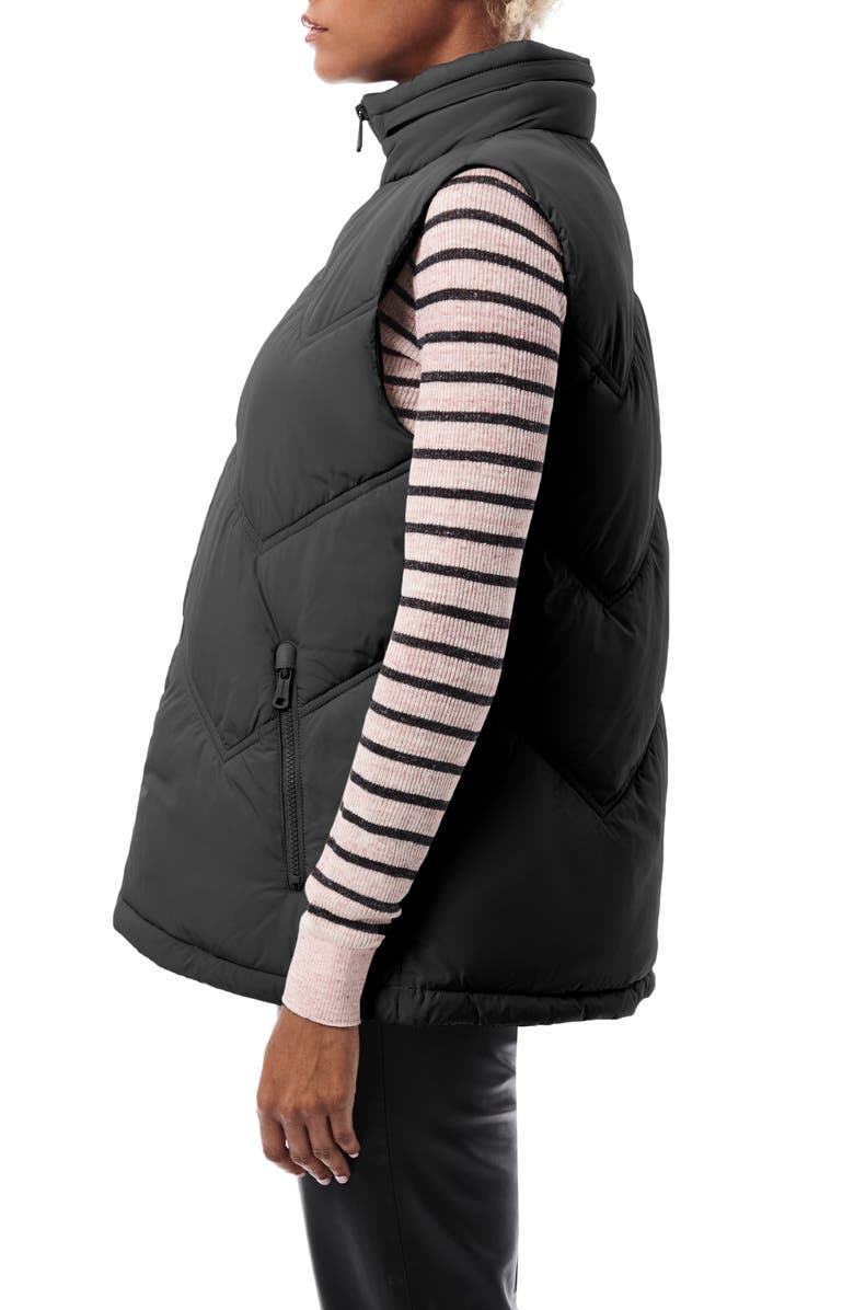 Bernardo Chevron Quilted Puffer Vest, Alternate, color, 