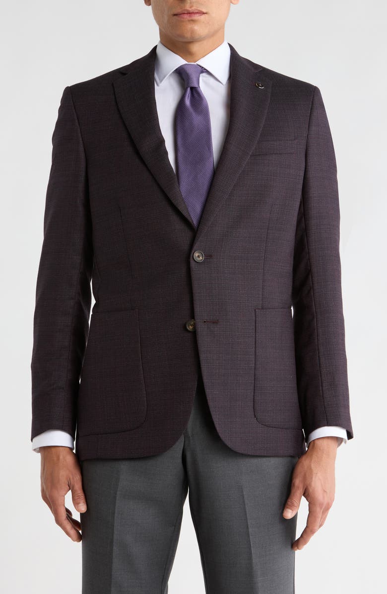 No Ordinary Joe by Ted Baker Joy Super 100s Sport Coat, Main, color, Burgundy
