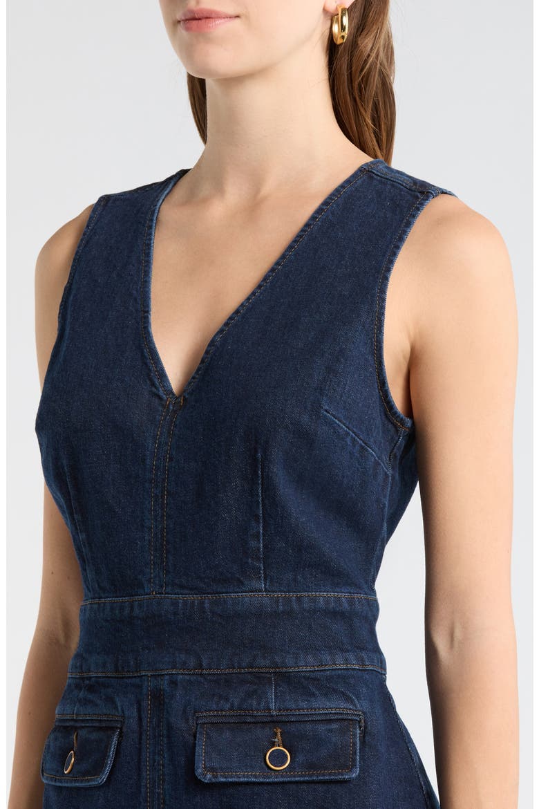 Sylvia Denim Minidress, Alternate, color, BALLAST