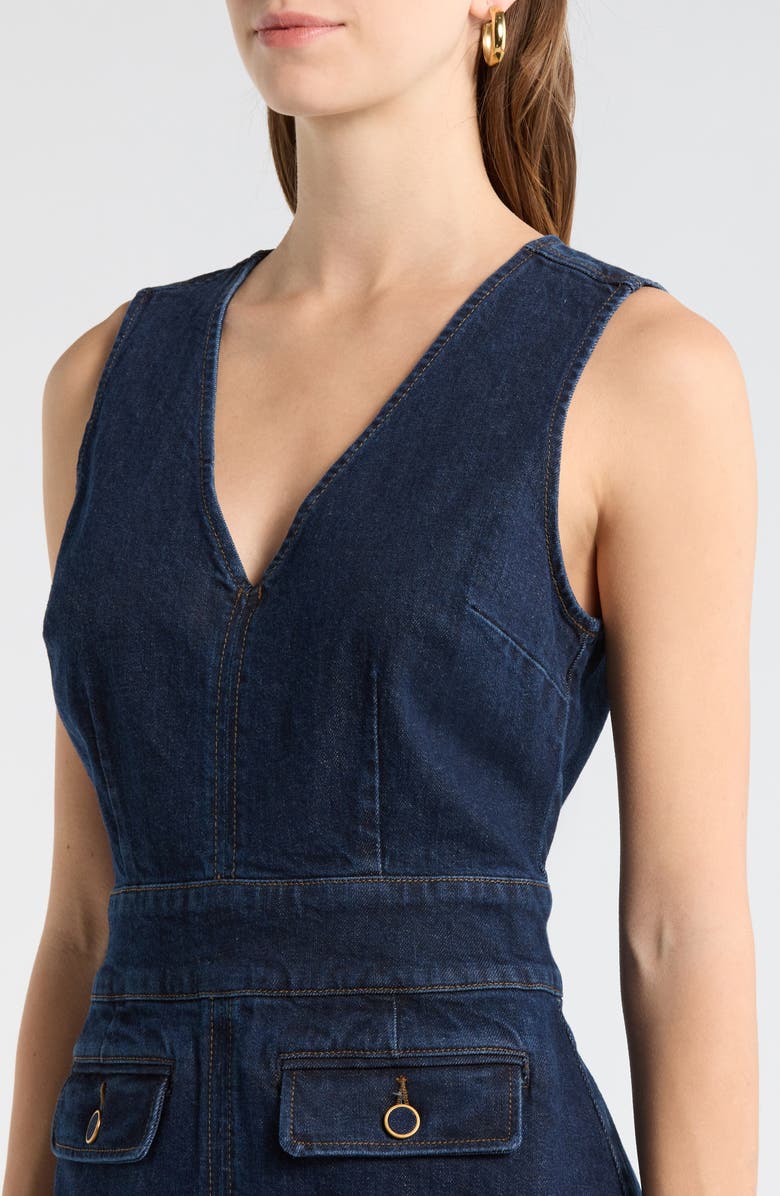 PAIGE Sylvia Denim Minidress, Alternate, color, Ballast