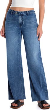 HINT OF BLU Flat Front Wide Leg Jeans