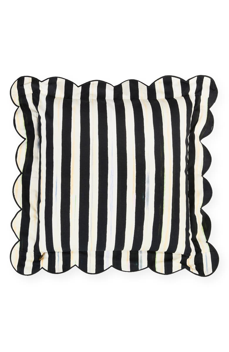 MACKENZIE CHILDS Courtly Check Reversible Scalloped Throw Pillow, Alternate, color, Black