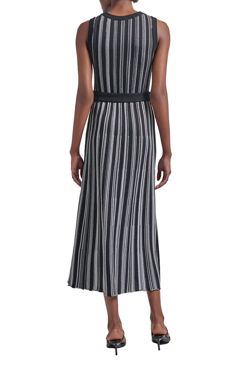 Modern Fit Sleeveless Rib Knit Dress, Alternate, color, BLACK/ WHITE