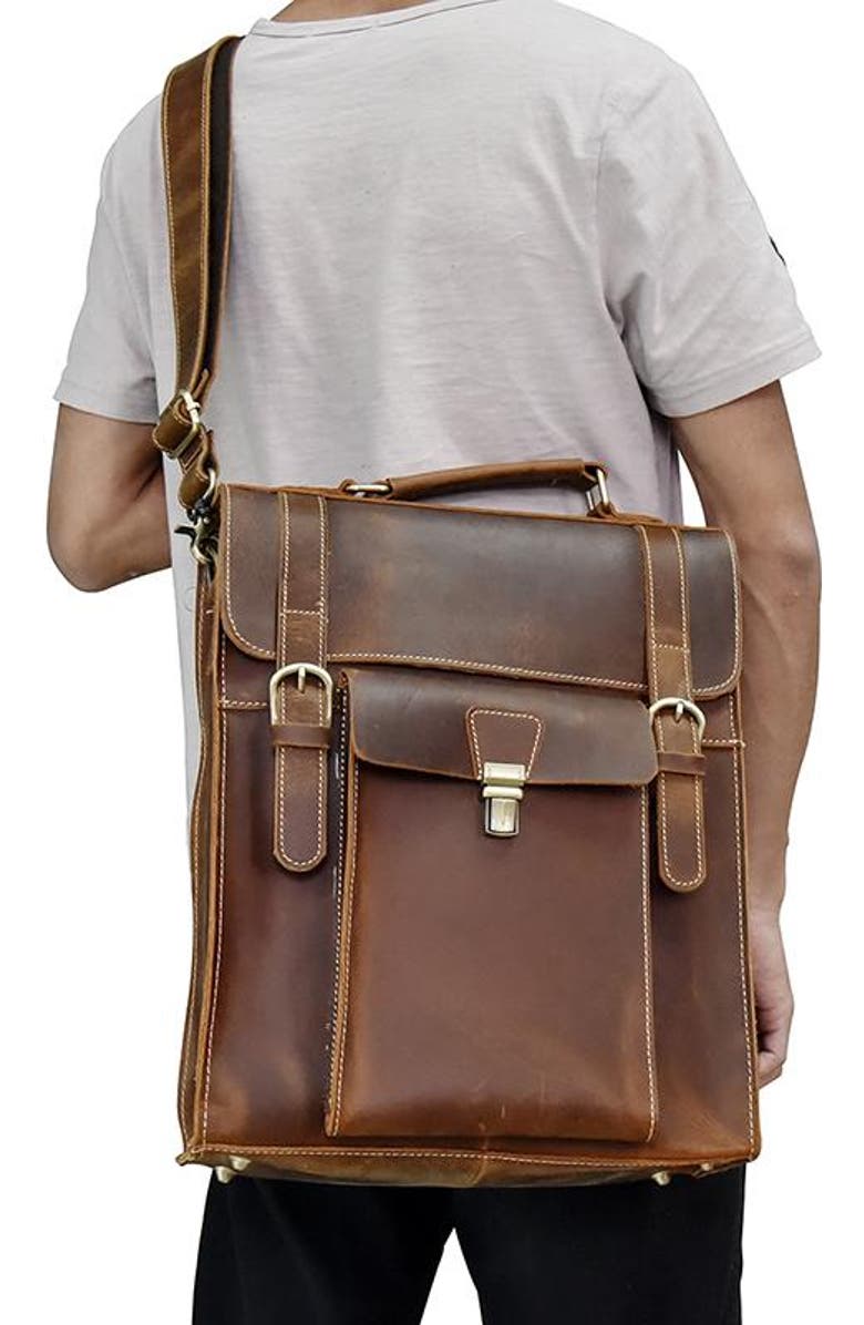 STEEL HORSE LEATHER The Vali Backpack | Handmade Vintage Leather, Alternate, color, Brown