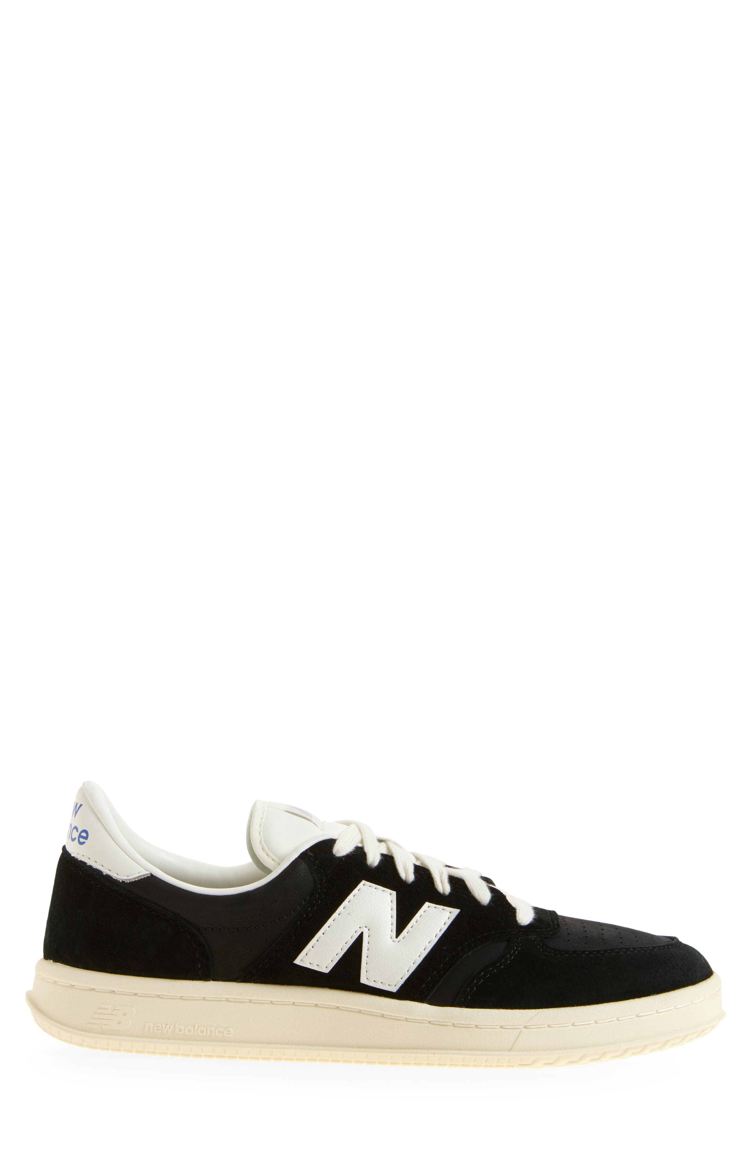 New Balance T500 Tennis Sneaker, Alternate, color, Black/ Sea Salt