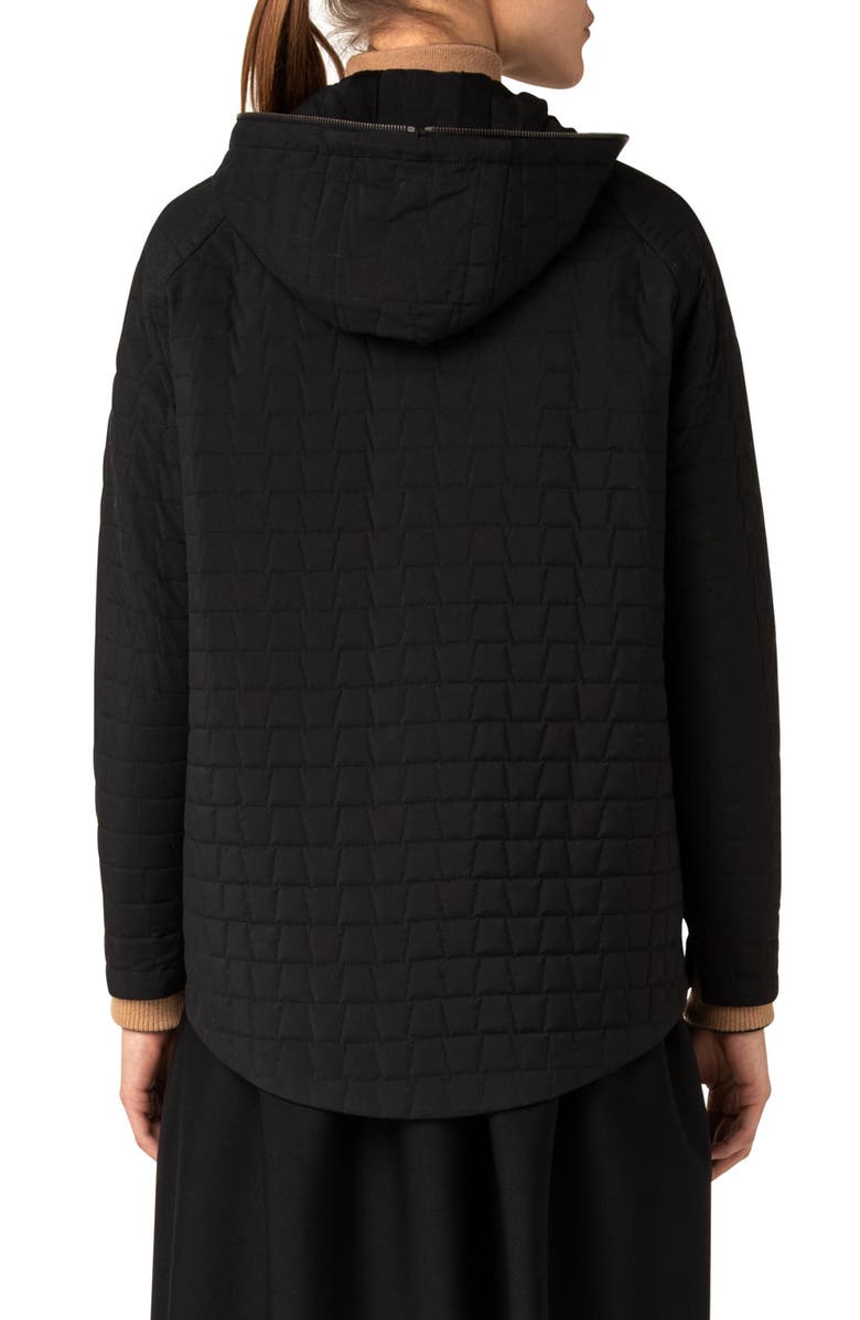 Akris Enon Quilted Taffeta Hooded Jacket, Alternate, color, 