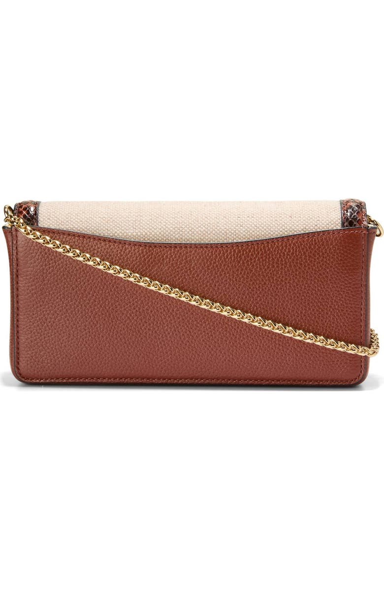 Cole Haan Daniella Canvas & Leather Wallet on a Chain, Alternate, color, Natural Canvas / Dark