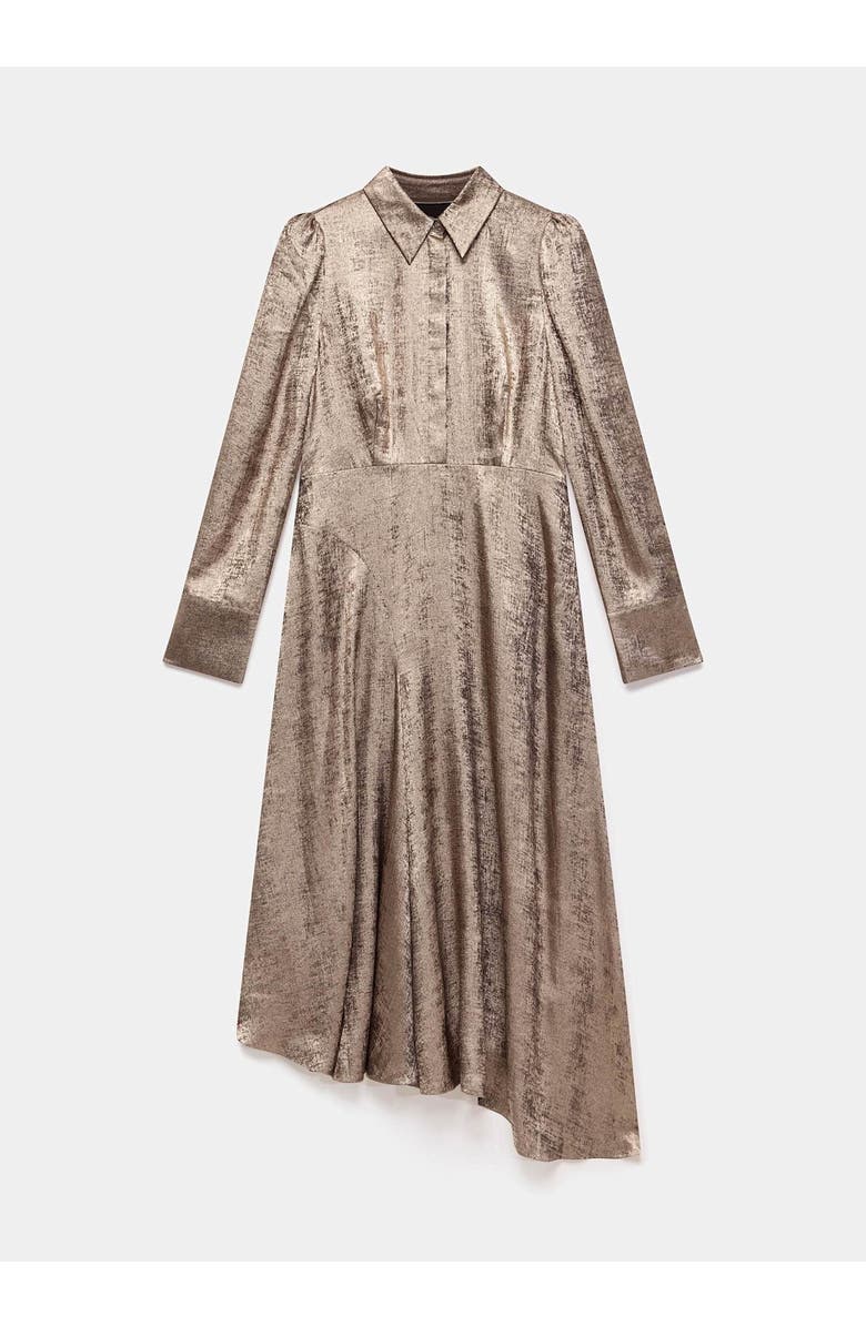 MINT VELVET Metallic Midi Shirt Dress, Alternate, color, Gold