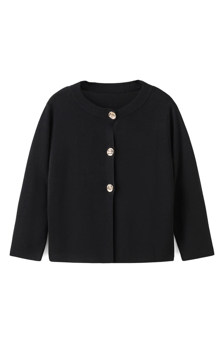 MANGO Front Button Cardigan, Alternate, color, Black