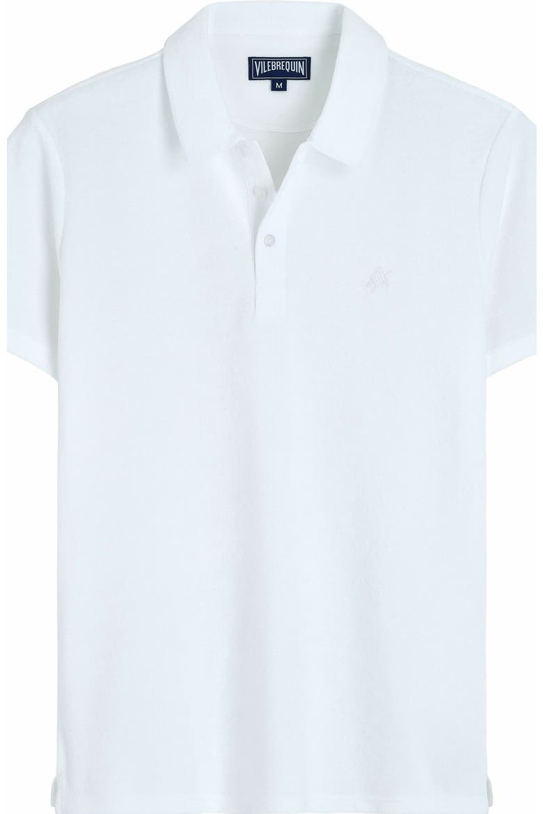 Men's Solid Terry Polo, Main, color, BLANC