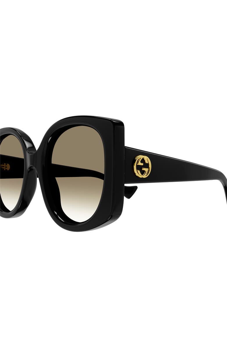 Gucci 56mm Gradient Round Sunglasses, Alternate, color, 