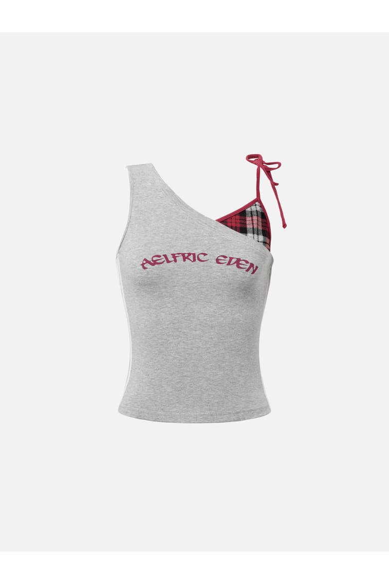 Asymmetric Tie Strap Tank Top, Alternate, color, Grey