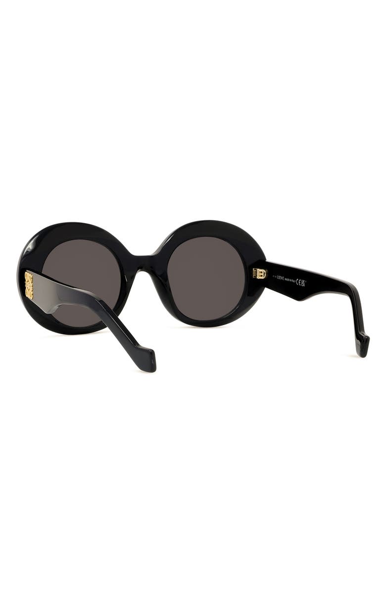 Loewe Anagram 50mm Oval Sunglasses, Alternate, color, Shiny Black / Smoke