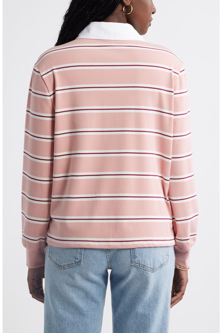 Stripe Long Sleeve Rugby Polo, Alternate, color, PINK EMILIA STRIPE