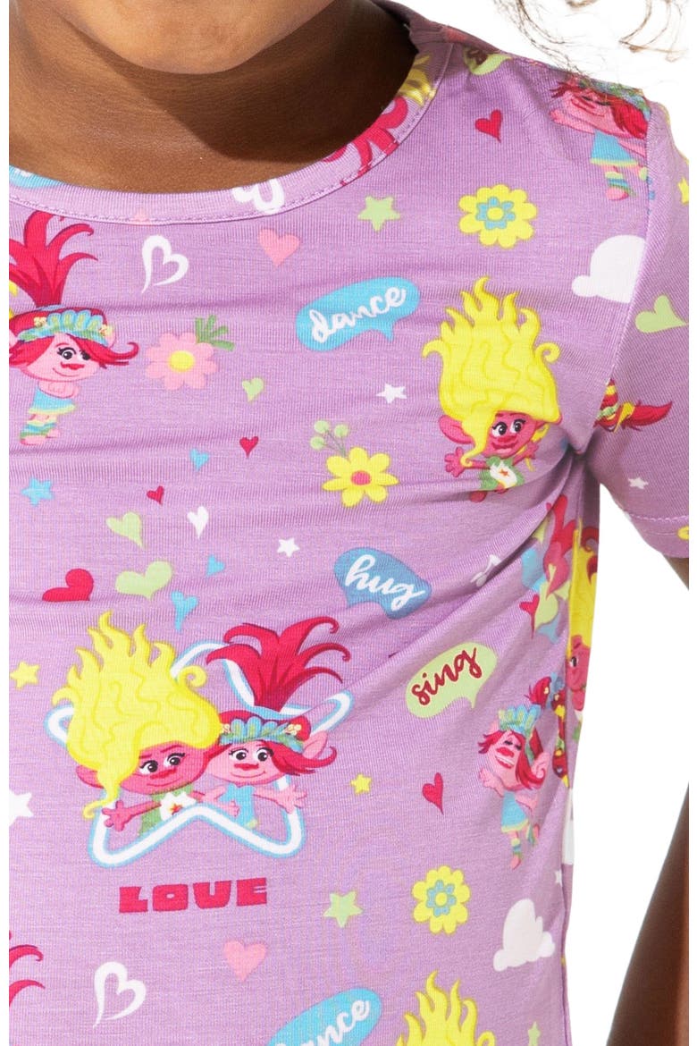 Trolls Valentine's Kids 2-Piece Short Sleeve & Shorts Pajama Set, Alternate, color, Trolls Valentine's