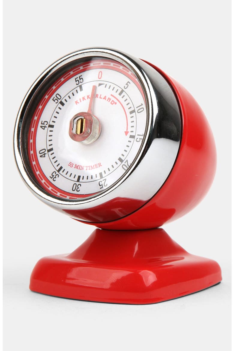 Vintage Streamline Kitchen Timer, Main, color, RED