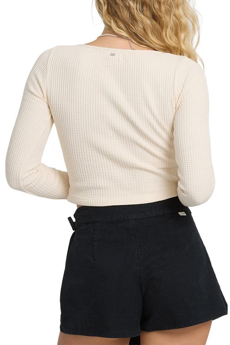 Paxton Long Sleeve Thermal Crop Top, Alternate, color, WHITE CAP