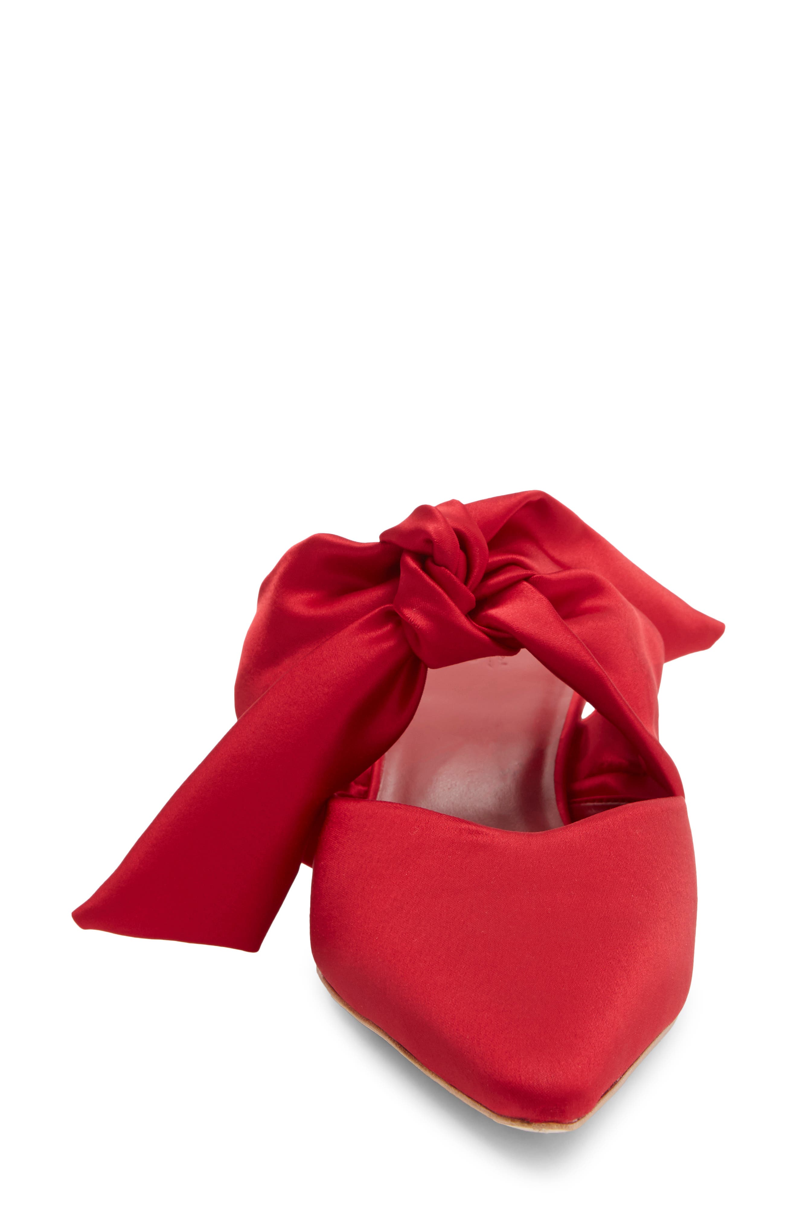 Milk Glass Pointed Toe Mule, Alternate, color, LIPSTICK SATIN