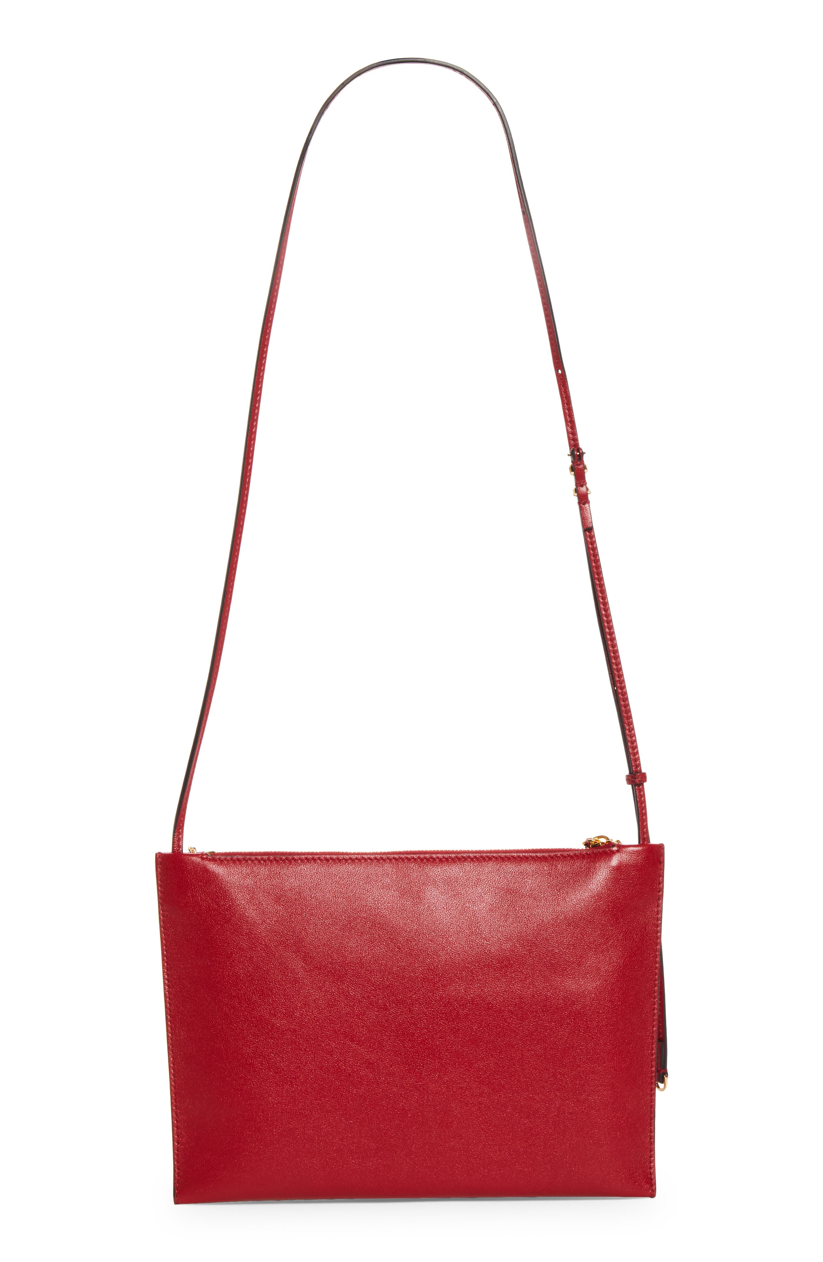 Voyou Pochette Leather Shoulder Bag, Alternate, color, DARK RED