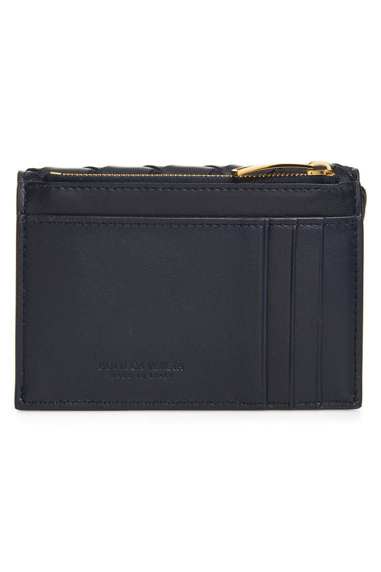Andiamo Slip Intrecciato Leather Zip Card Case, Alternate, color, 4338 MIDNIGHT-MUSE BRASS