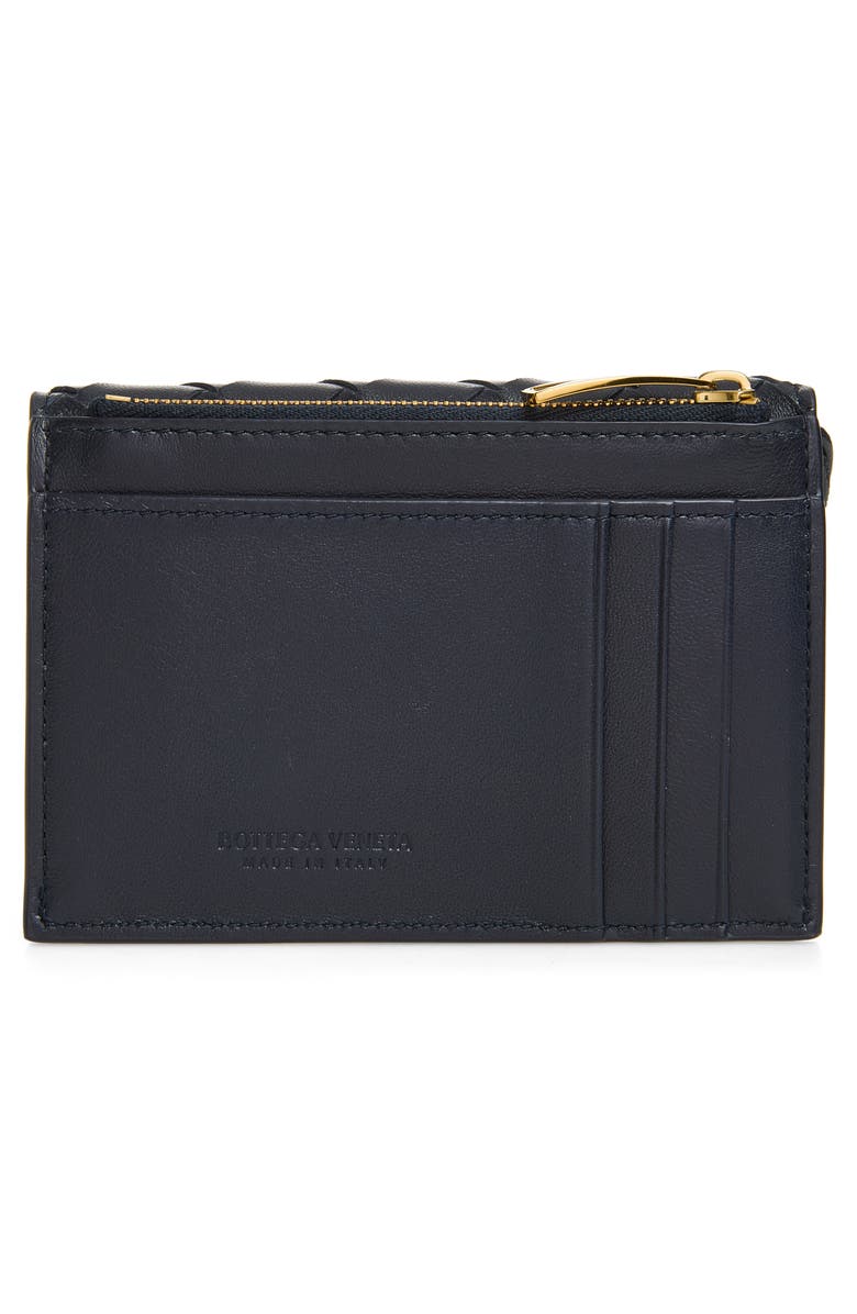Bottega Veneta Andiamo Slip Intrecciato Leather Zip Card Case, Alternate, color, 4338 Midnight-Muse Brass