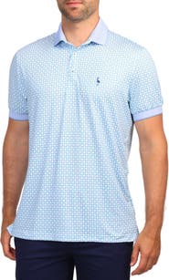 TailorByrd Geo Floral Print Performance Polo