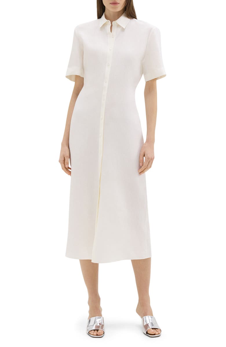 Theory Galena Linen Maxi Shirtdress, Main, color, 