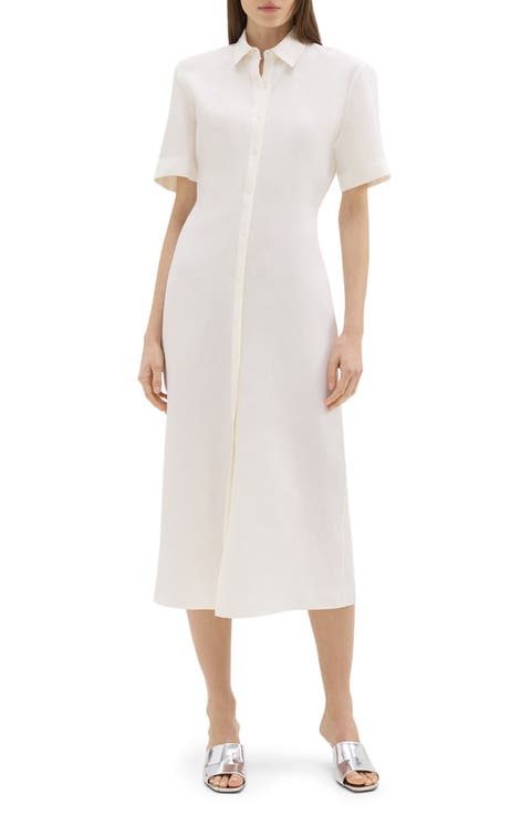Galena Linen Maxi Shirtdress