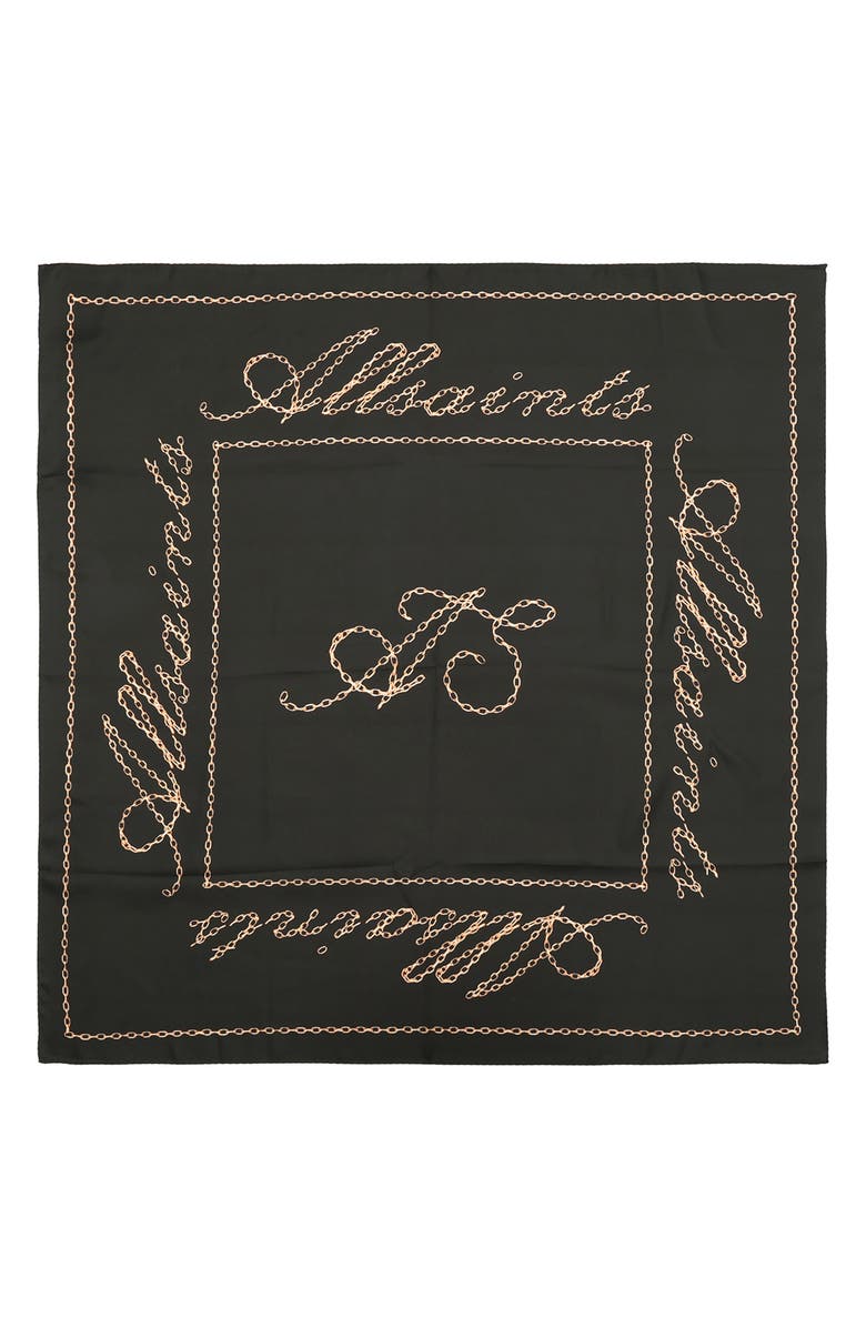 AllSaints Allchains Silk Square Scarf, Alternate, color, 