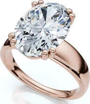 Bliss Diamond Certified 4Ct Oval Diamond Solitaire Engagement Ring Lab Grown