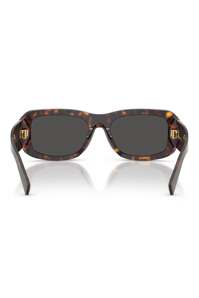 57mm Rectangular Sunglasses, Alternate, color, HAVANA / DARK GREY