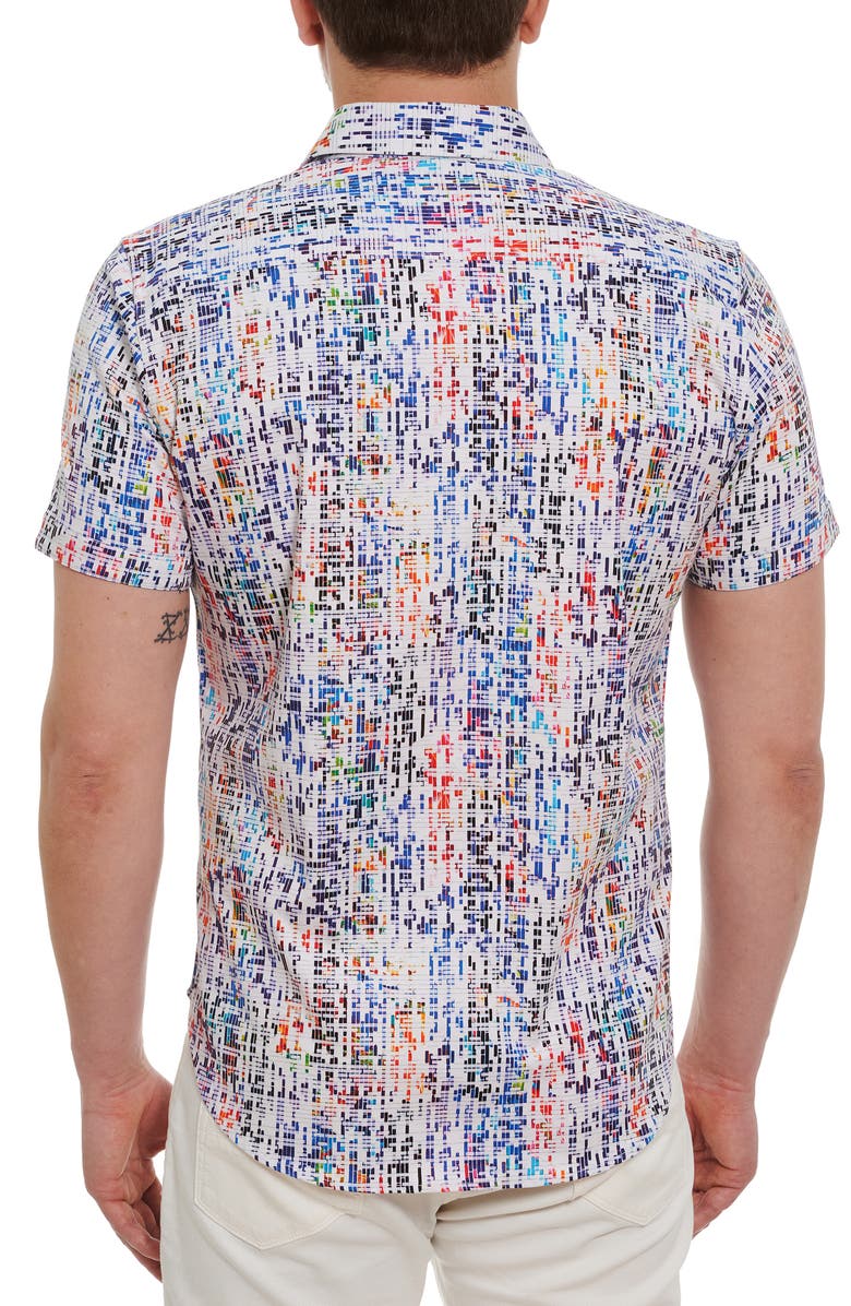 Robert Graham DNA Short Sleeve Stretch Cotton Button-Up Shirt, Alternate, color, 