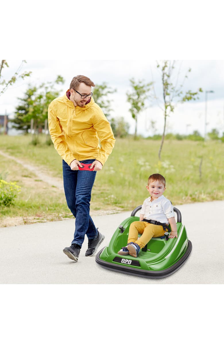 Aosom 12V Kids Electric Sports Car with Parent Remote, Bluetooth, Horn, Music, LED, Alternate, color, Green