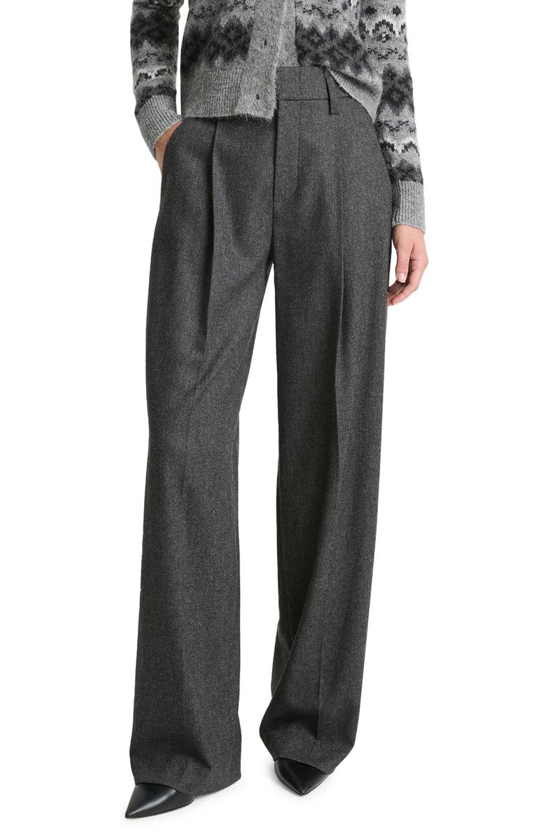 Vince High Waist Herringbone Wide Leg Pants, Main, color, 