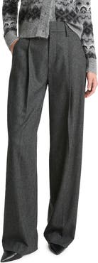 Vince High Waist Herringbone Wide Leg Pants