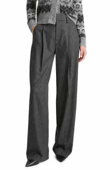 Vince High Waist Herringbone Wide Leg Pants