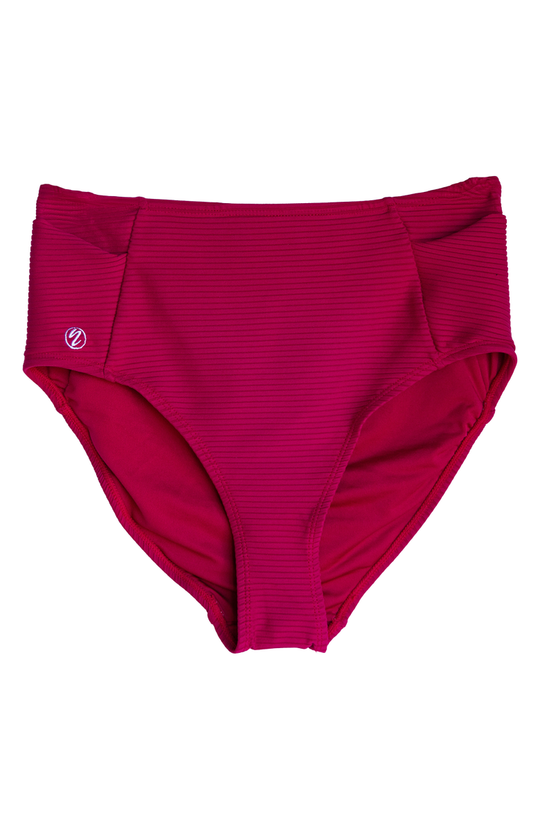 Nani Flat Rib Yoga Pocket Swim Bottom, Alternate, color, Berry