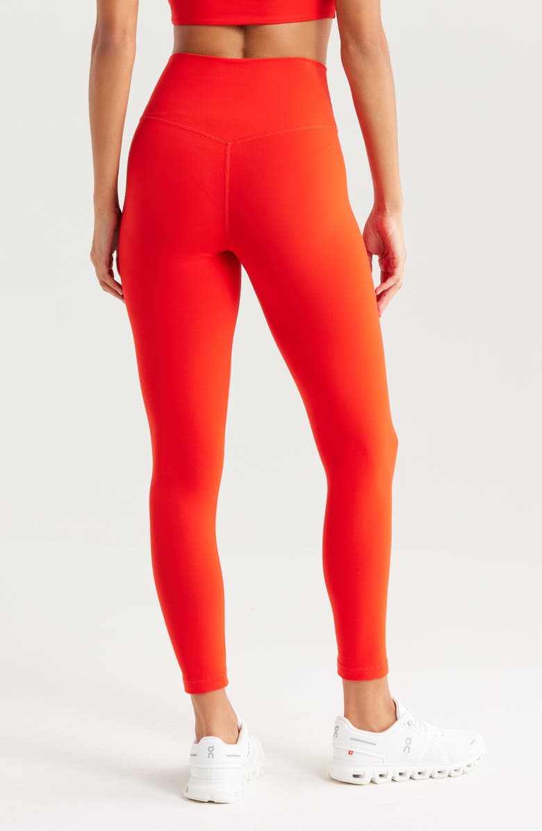 Zella Studio Luxe High Waist 7/8 Leggings, Alternate, color, Red Fiery