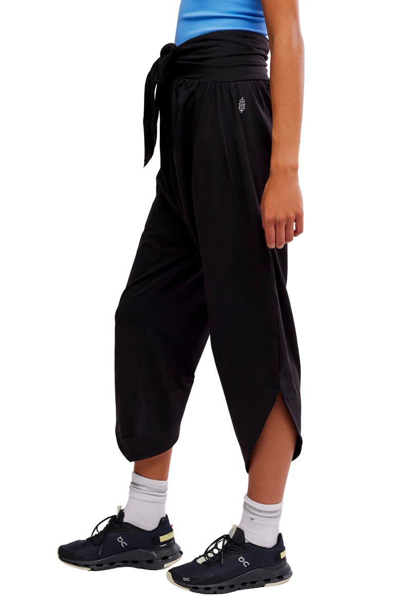 Free People Retreat Yoga Pants, Alternate, color, Black