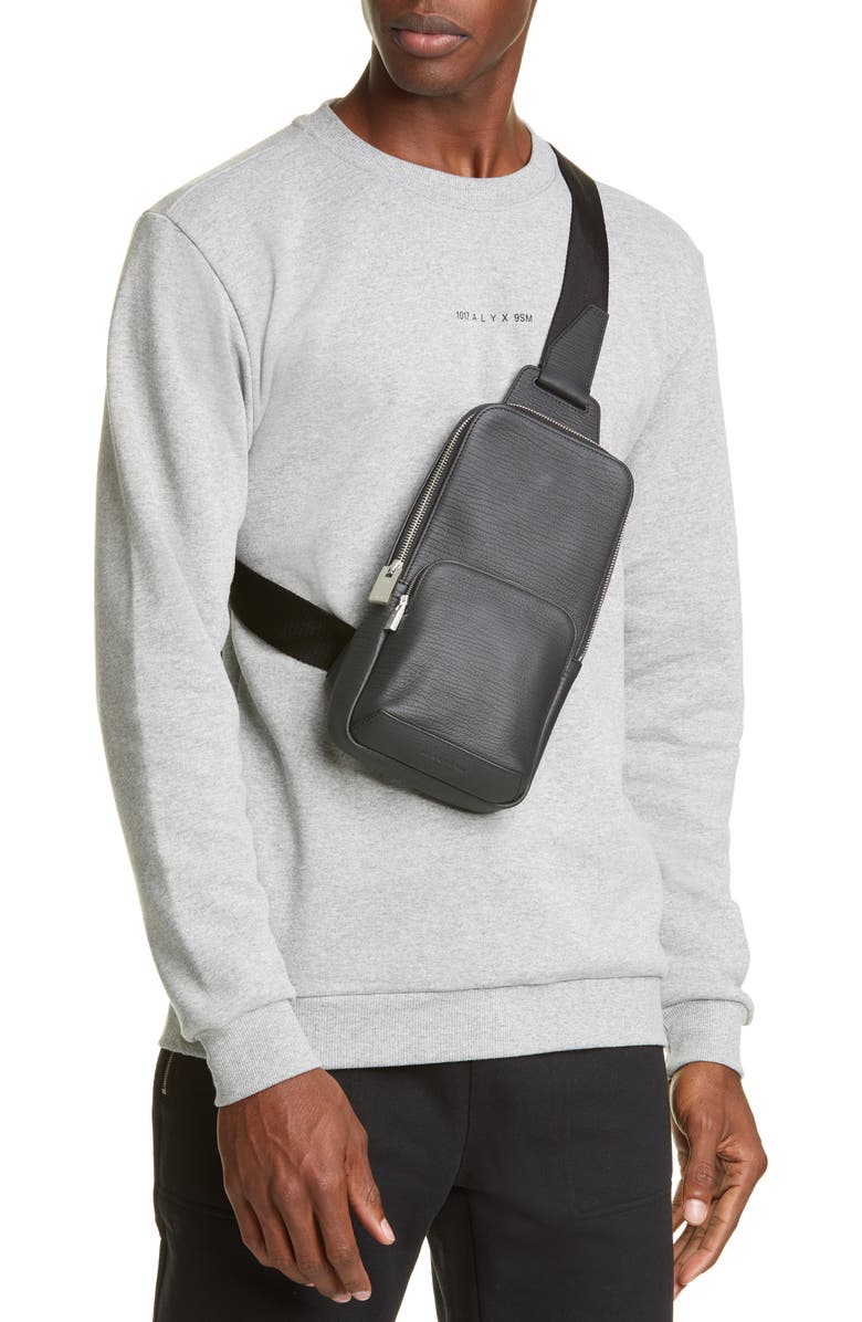 1017 ALYX 9SM Leather & Nylon Crossbody Bag, Alternate, color,