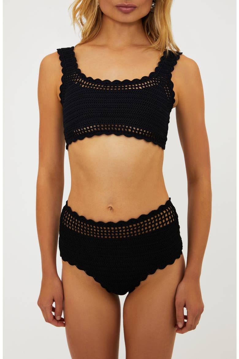 Andy Crochet Bikini Top, Main, color, BLACK